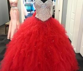 Sexy Sweetheart Mermaid Sleeveless Red Long Prom Dresses / Long Evening